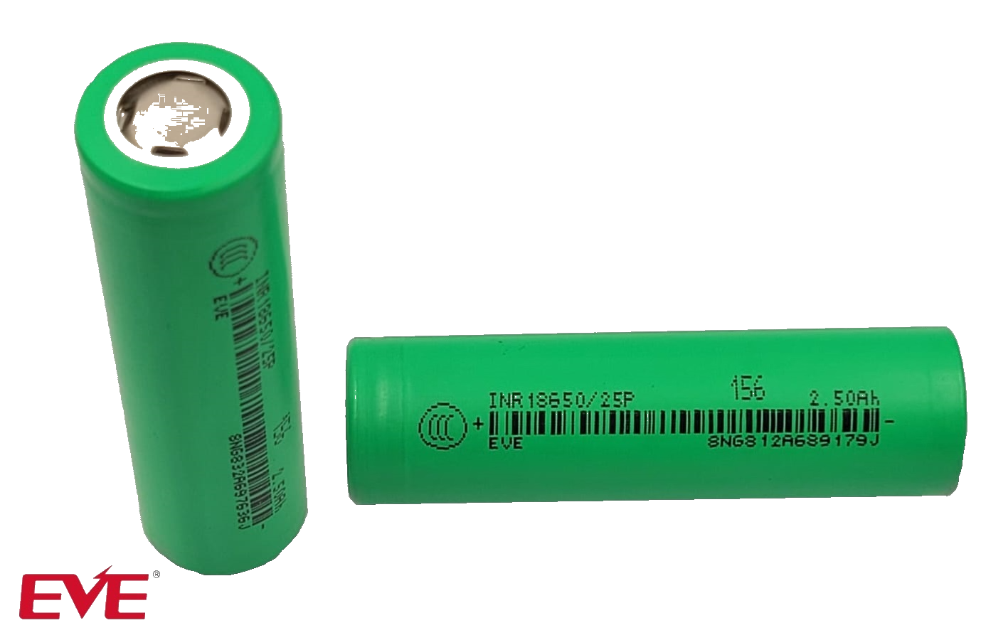 EVE 25P 18650 lithium cell 3.7V 2.5Ah